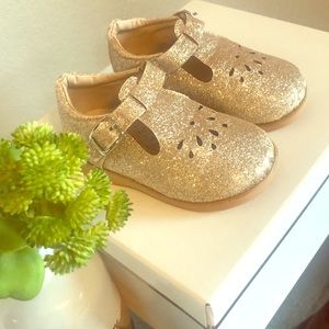 2 for $10. Gold glitter Toddler T-strap dress shoe